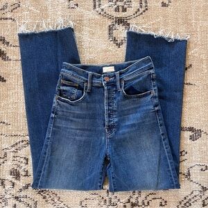 MOTHER The Rambler Ankle Fray Blue Jeans 25